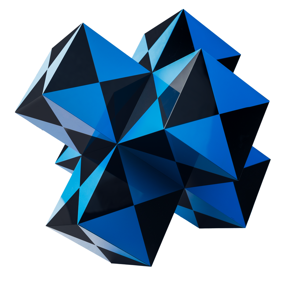 Cube Sculpture | Black and Blue