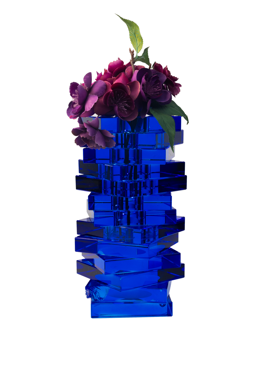Crystal Jenga Vase - Blue