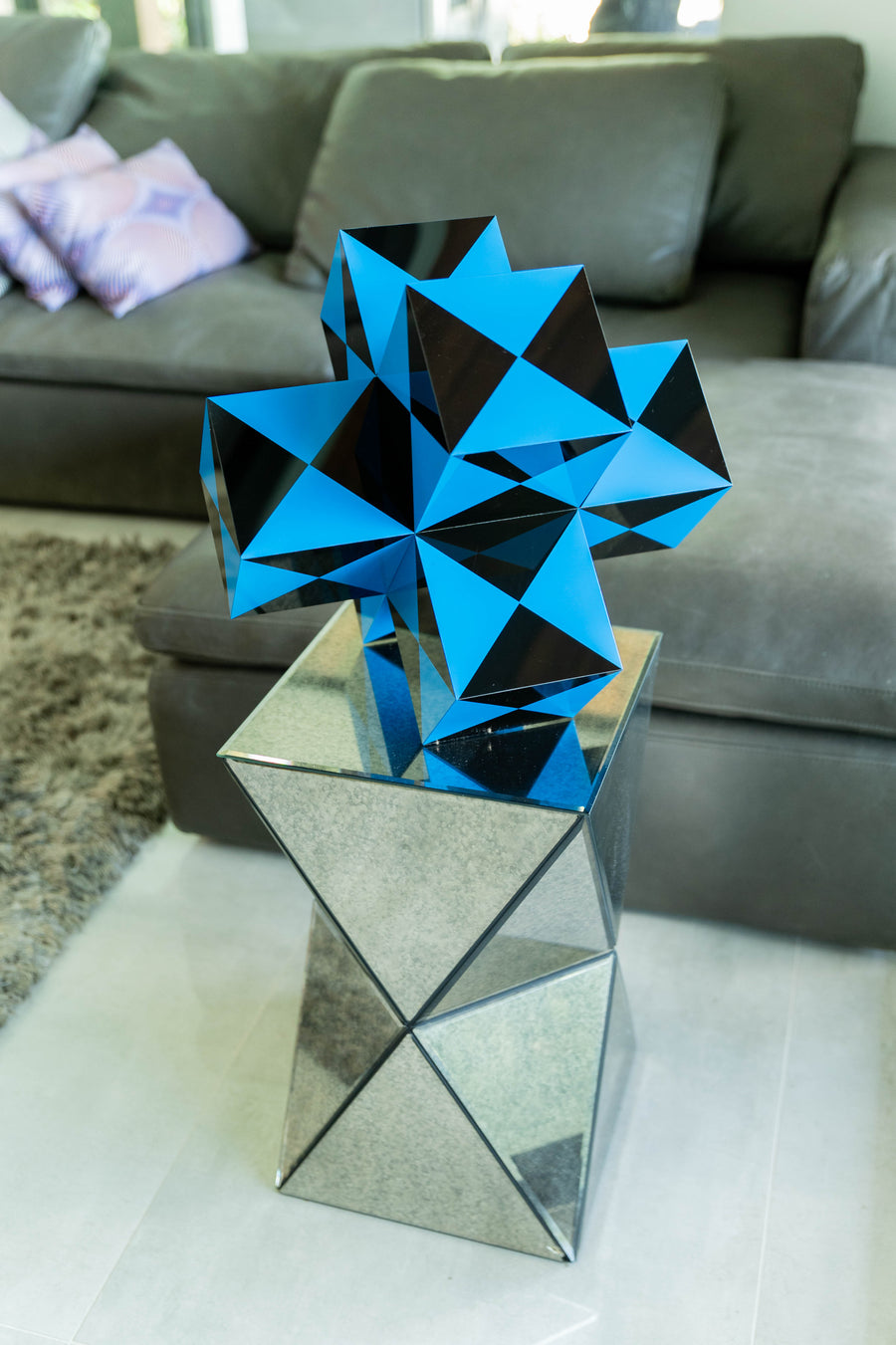 Cube Sculpture | Black and Blue