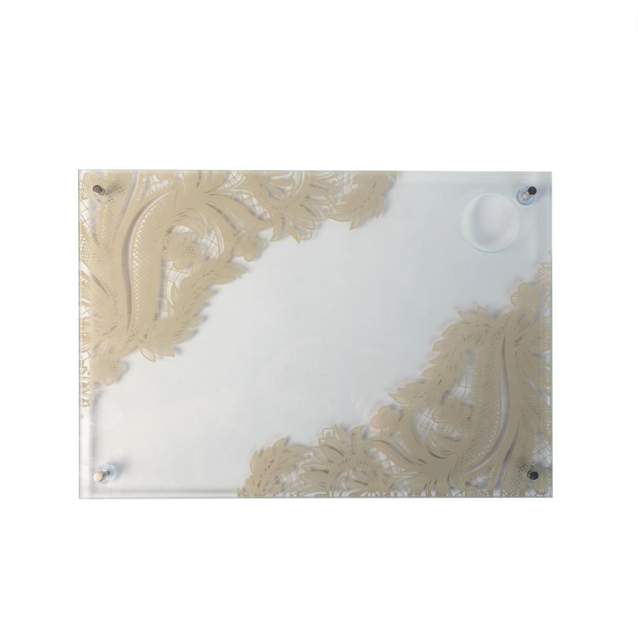 Acrylic Challah Board - Taupe Lace