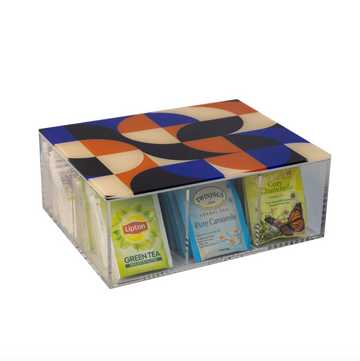 Small Tea Box | Blue and Orange Retro