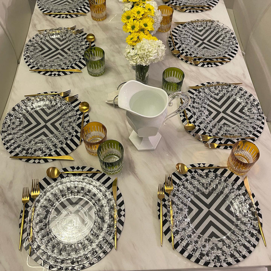 Placemats | Black & White Round (Set of 4)